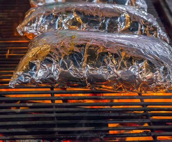 Grill grill matlagning skaldjur. — Stockfoto