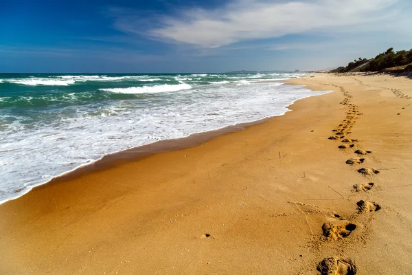 Lunga strada in duna — Foto Stock