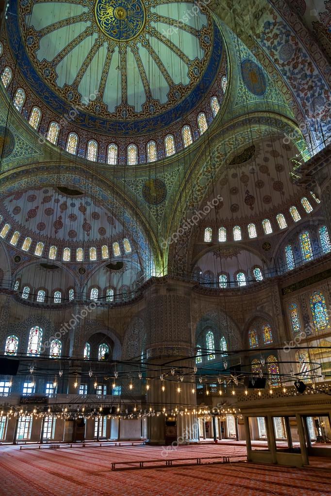 Interior Of The Blue Mosque Istanbul Turkey Stock