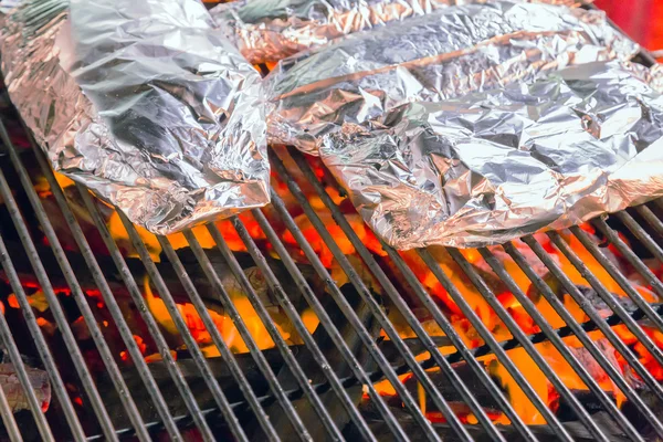 Barbecue Grill cooking food — Stock Photo, Image