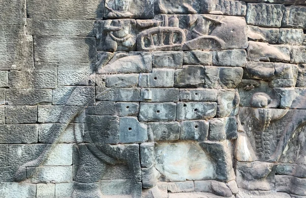 Flachrelief an der Wand, Angkor, Kambodscha — Stockfoto