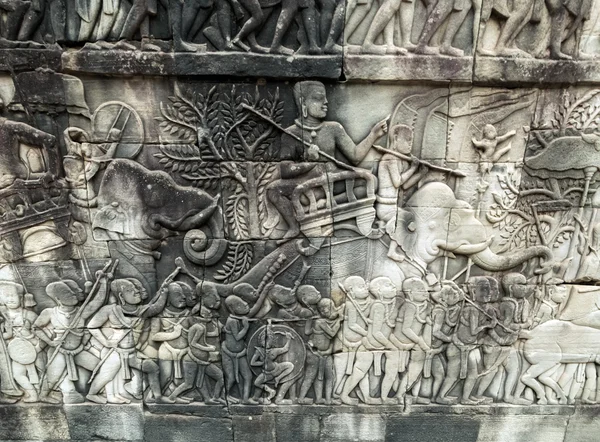벽, 앙코르, 캄보디아에 옅은 — 스톡 사진