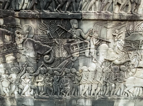 Relief på väggen, Angkor, Kambodja — Stockfoto