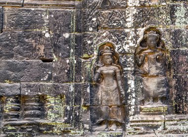 Angkor Wat, Kamboçya duvarda heykel.