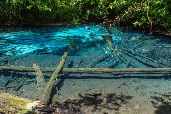 Smaragdové jezírko & modrý bazén — Stock fotografie