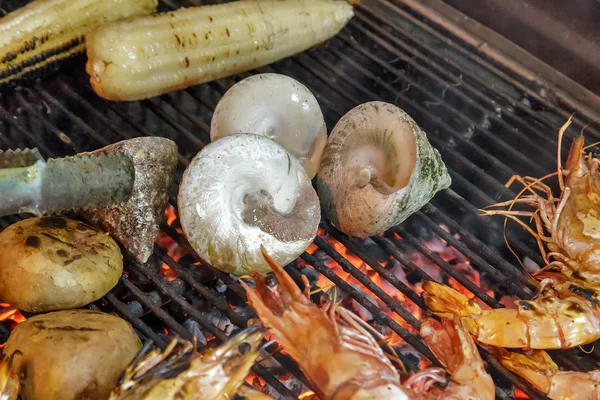 烧烤软体动物贻贝 — 图库照片