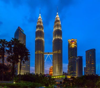 Petronas Towers in night scene at Kuala Lumpur, Malaysia clipart