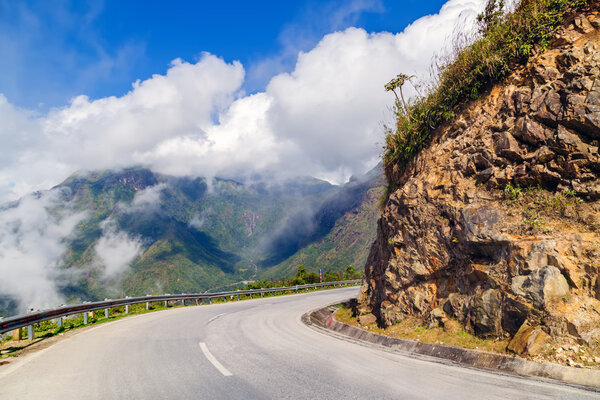 asphalt road hill landscape