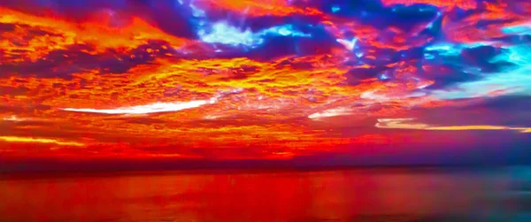 Sunrise tropiskt landskap havet — Stockfoto