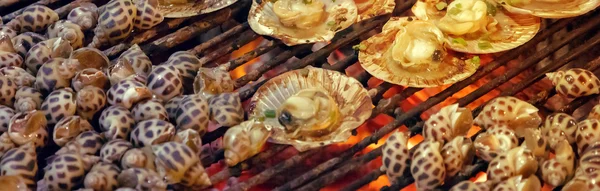 Grill mollusk mussel — Stock Photo, Image