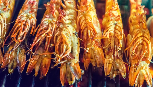 Prawns cooking seafood — Stock Photo, Image