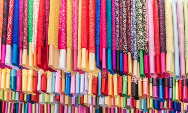 Fabric and textiles in a factory shop — Stock Photo, Image