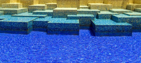 Fond carrelage mosaïque bleu — Photo