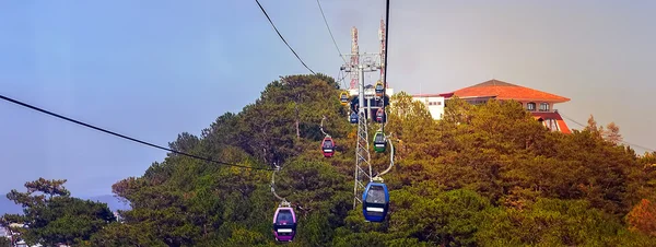 Seilbahn auf Rotkehlchen — Stockfoto