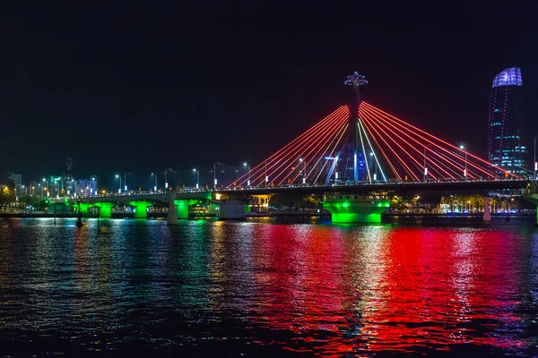 Dragon bridge crossing the river — Stock Photo, Image