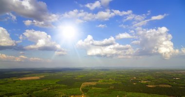 Peyzaj tropikal güneş ışığı