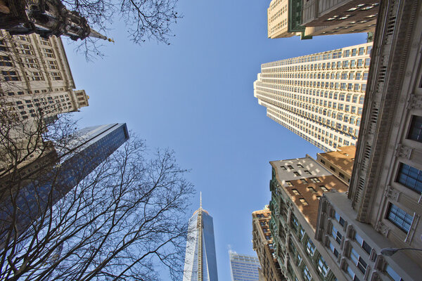 NEW YORK CITY - January 03: The construction of NYC's World Trade Center towers as seen on January 03, 2014.