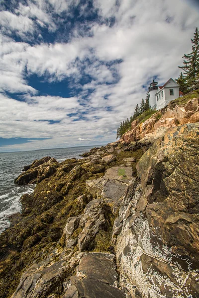 Basové přístav maják, acadia national park, maine, usa — Stock fotografie