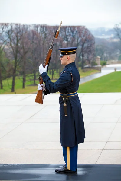 WASHINGTON, D.C. - December 25, 2014: Tomb Guard sentinel at The — Stock Photo, Image