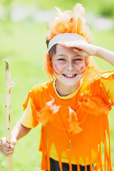 Child in the costume of indian — Stock Photo, Image