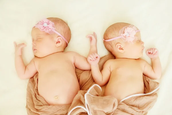 Lovely newborn twins — Stock Photo, Image