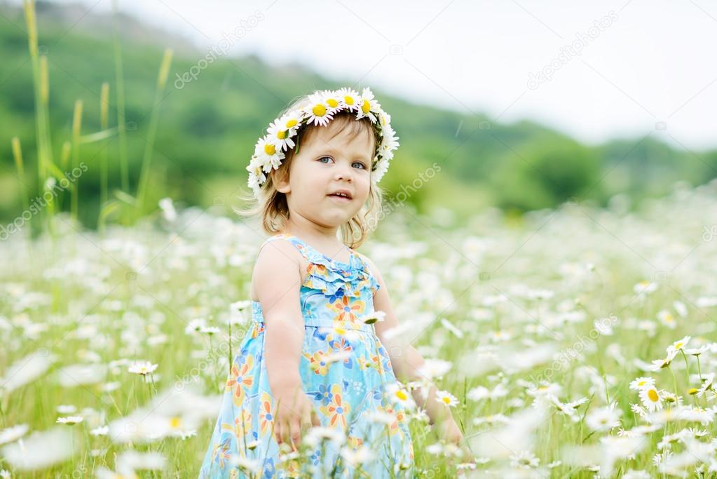 toddler in field