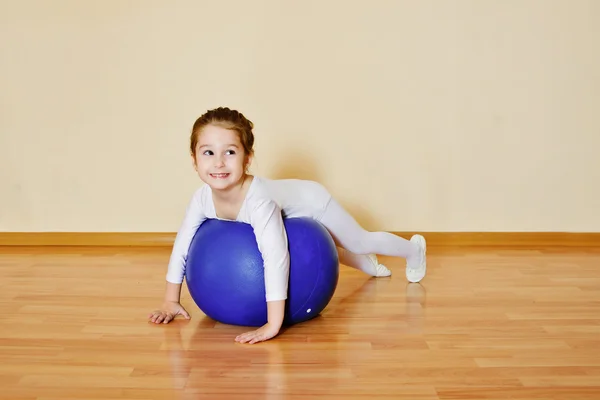 Girl on the fitball — Stock Photo, Image