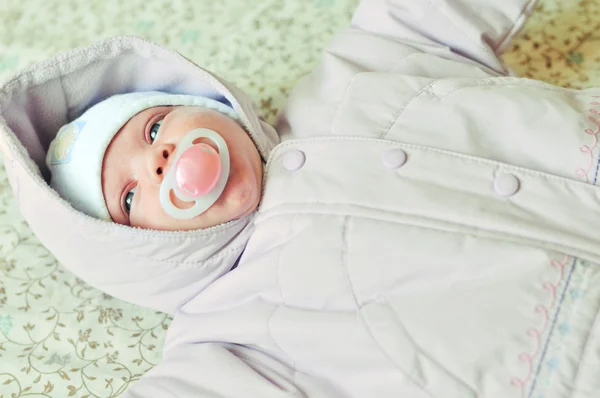Winter newborn baby — Stock Photo, Image