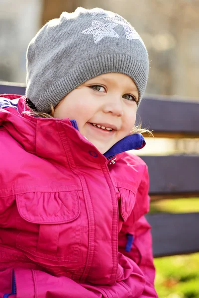 Happy girl in cold time — Stock Photo, Image