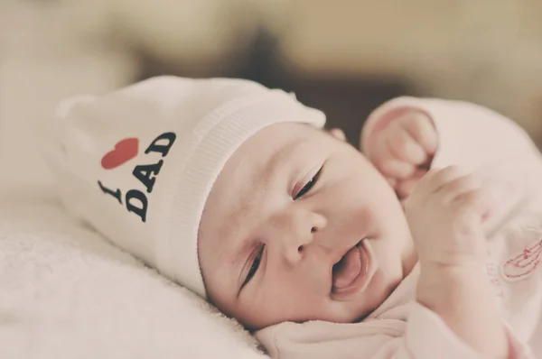 Tiny Sweet Newborn Girl Just Birt — Stock Photo, Image