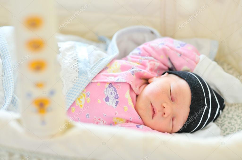 Newborn Sleeping In The Crib Stock Photo C Reanas 119803682