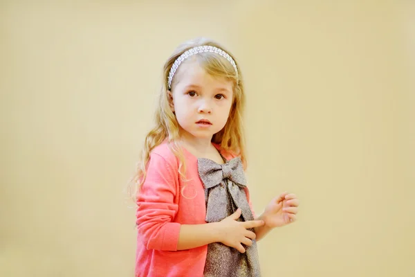 Sweet Pretty Little Girl Wearing Beautiful Dress — Stock Photo, Image