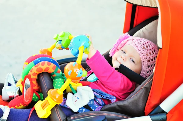 Baby in stroller — Stock Photo, Image