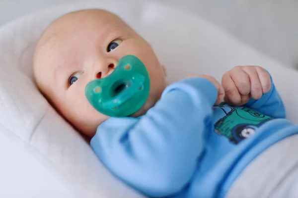 Little Newborn Boy Big Blue Dummy — Stock Photo, Image