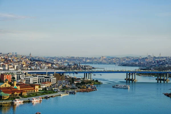 View on golden horn bay from Pierre Lotti Teleferik station overlooking Golden Horn, Eyup District, Istambul, Turkey