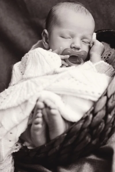 Un adorable recién nacido dormido — Foto de Stock