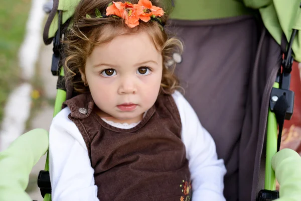 Baby in stroller — Stock Photo, Image