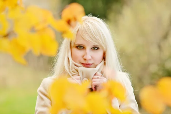 Signora in autunno — Foto Stock