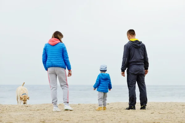 Сім'я біля моря — стокове фото