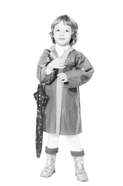 Little girl with umbrella — Stock Photo, Image