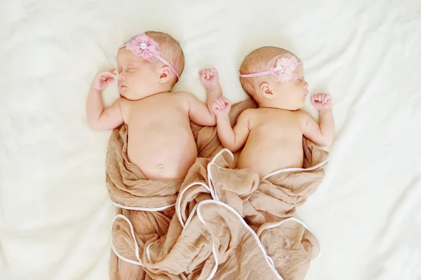 Lovely newborn twins — Stock Photo, Image