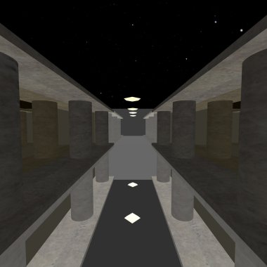 Soyut 3d açık hava koridoru