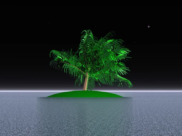 Palm on a desert island — Stock Photo, Image