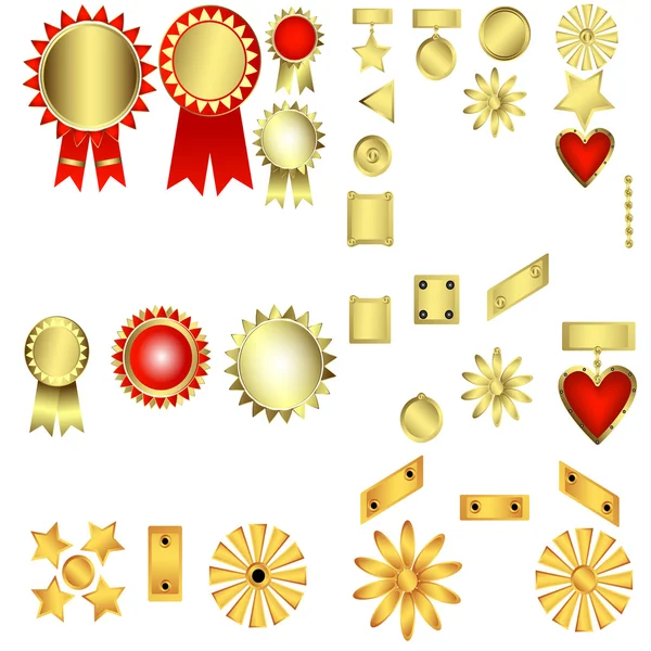 Set of decorative patterned awards — Stock Vector
