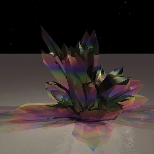 Dekoration för firandet Rainbow kristaller på en plan yta — Stockfoto