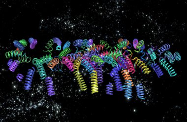 Gece gökyüzünde renkli bahar 