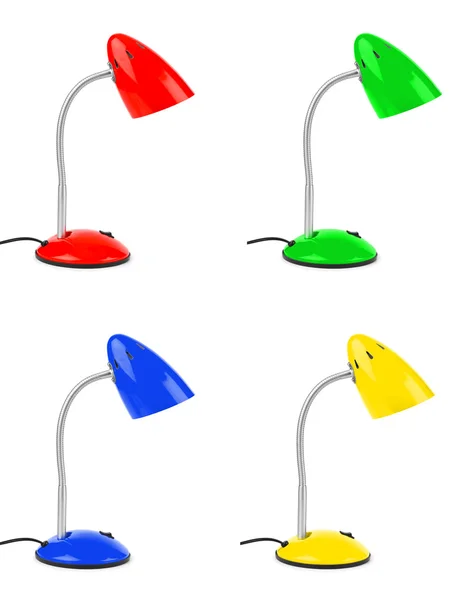 Set of multicolored desk lamps — Stock Photo, Image