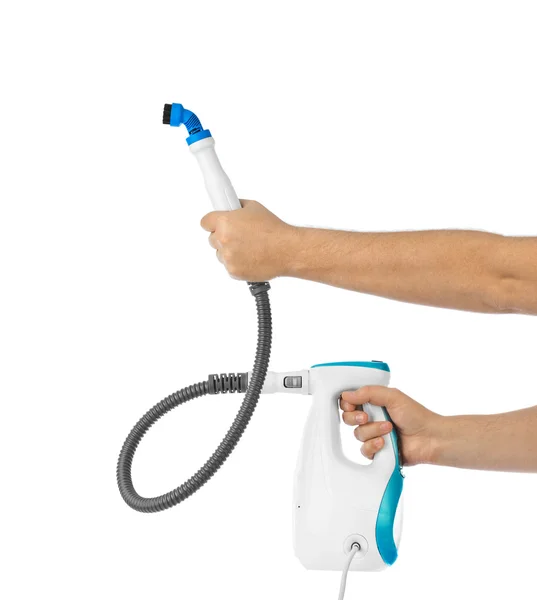 Steam cleaner in hands — Stock Photo, Image