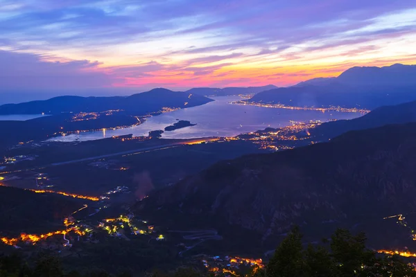 Kotor Bay au coucher du soleil - Monténégro — Photo