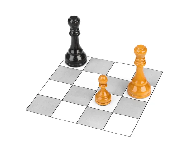 Peças de xadrez isoladas em fundo branco — Fotografia de Stock